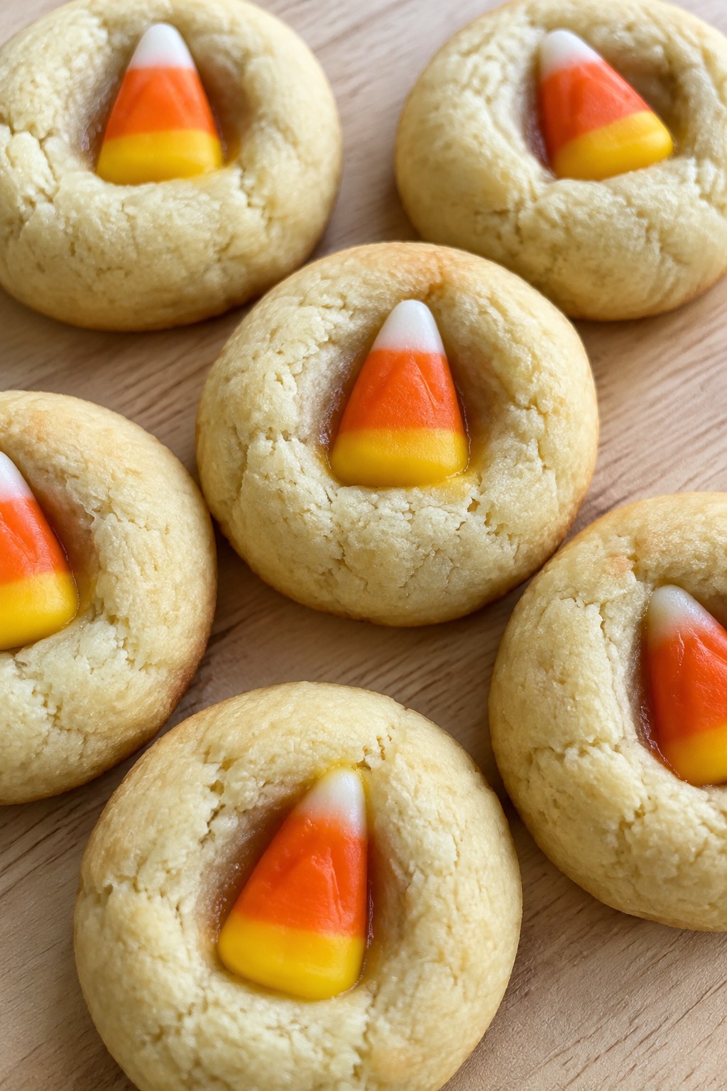 Candy Corn Thumbprint Cookies