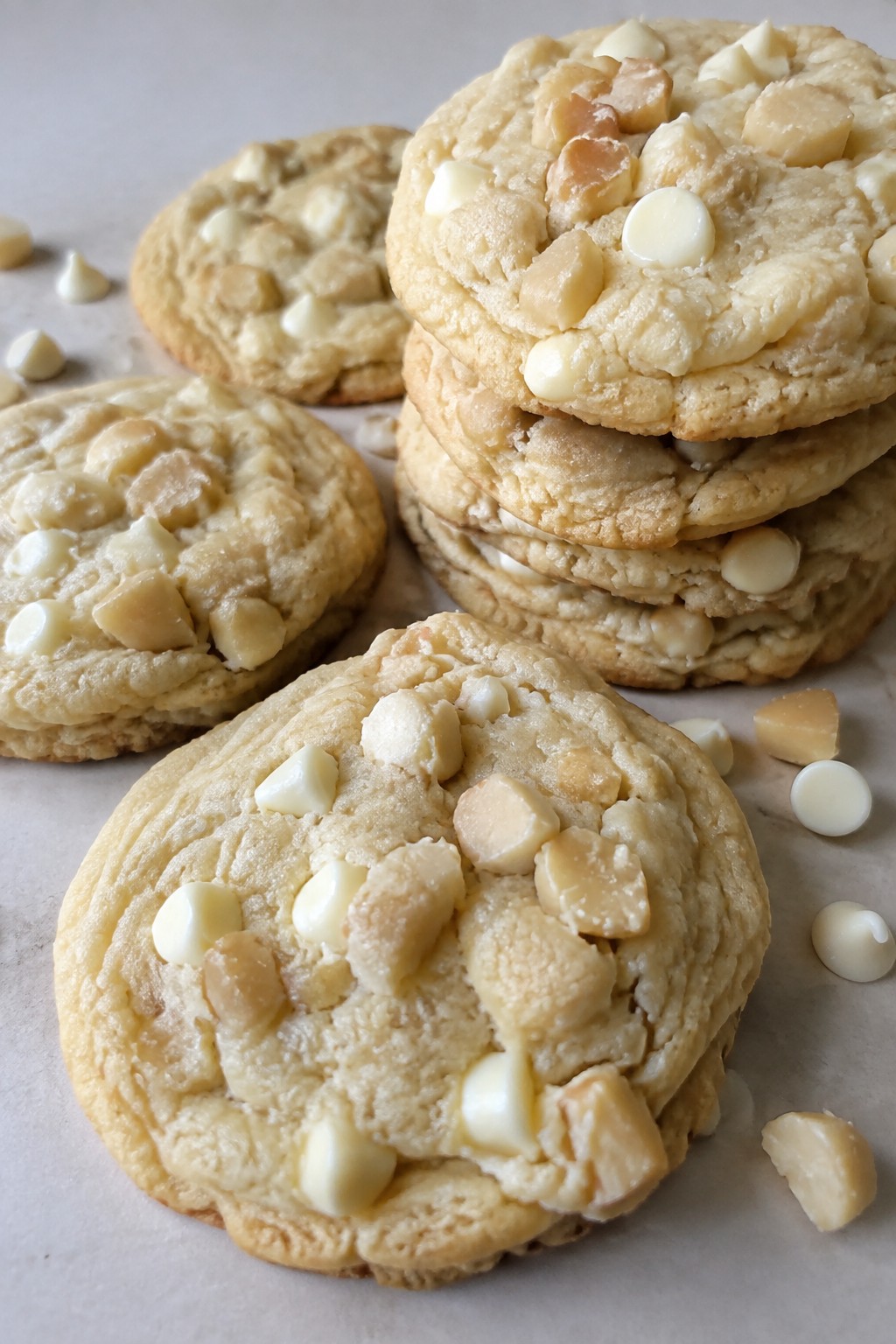 Ghostly White Chocolate Macadamia Cookies