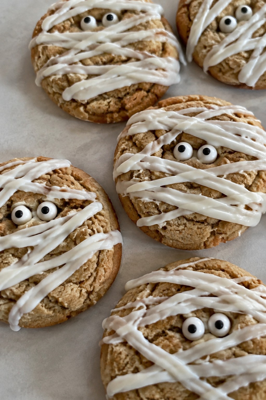 Mummy-Wrapped Peanut Butter Cookies