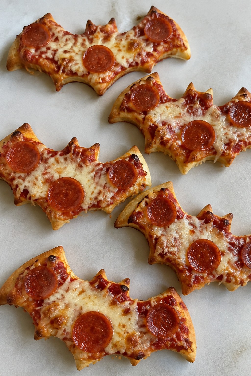 Bat-Shaped Mini Pepperoni Pizzas