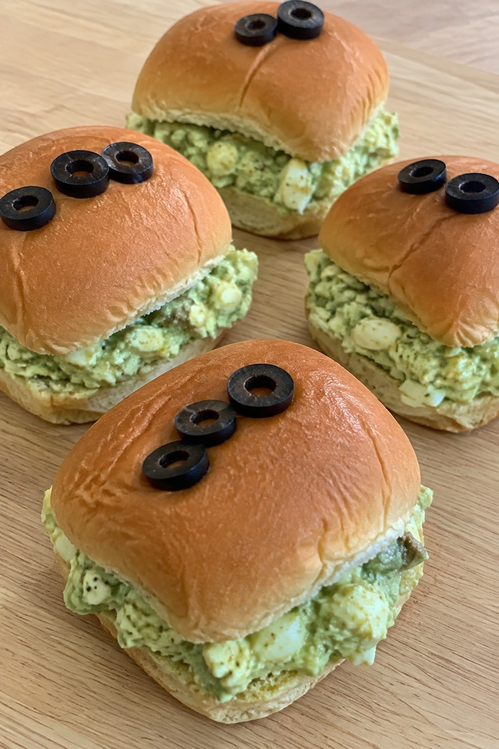 Frankenstein Avocado Egg Salad Sliders