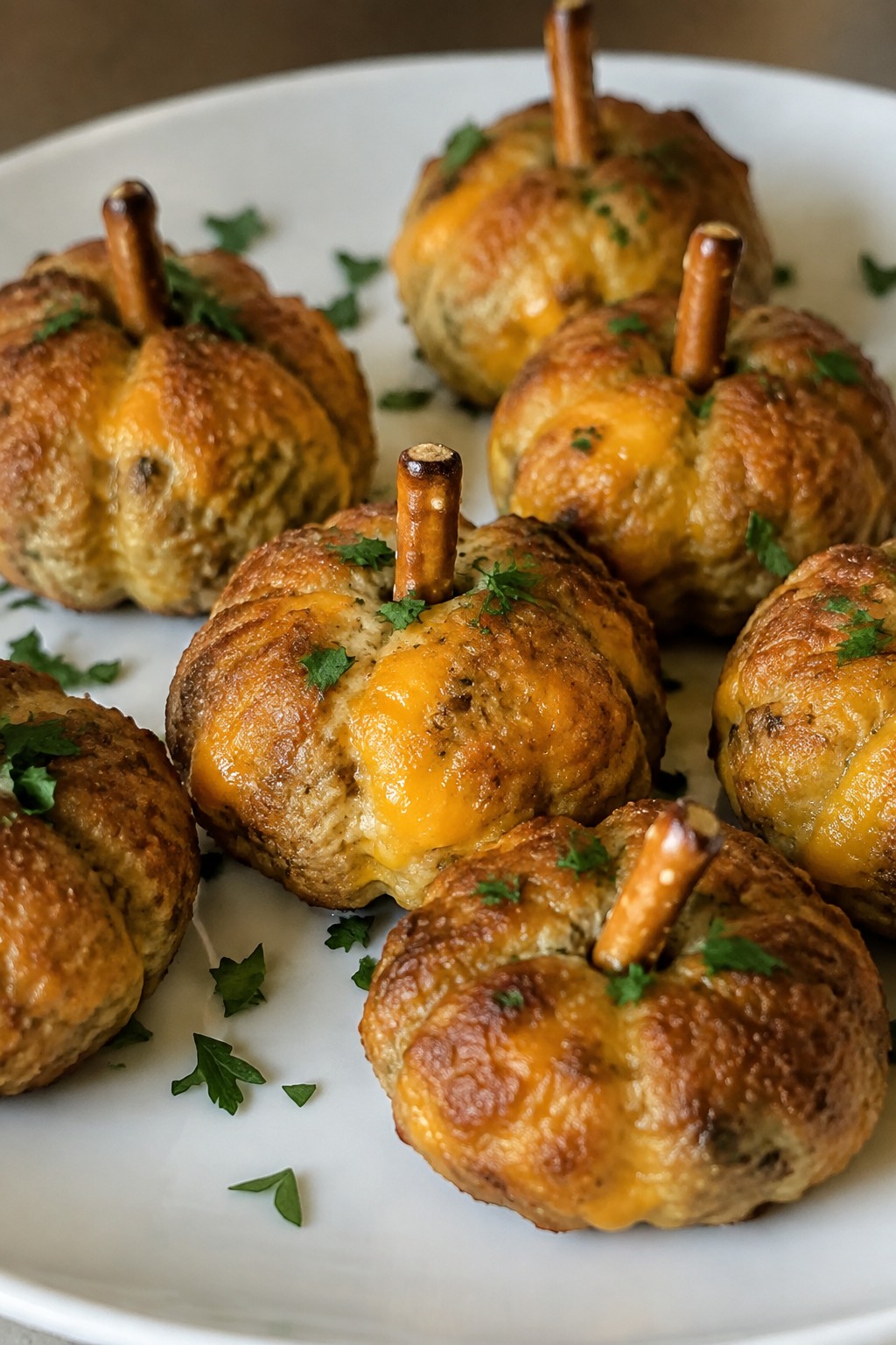 Pumpkin-Shaped Sausage Cheese Balls