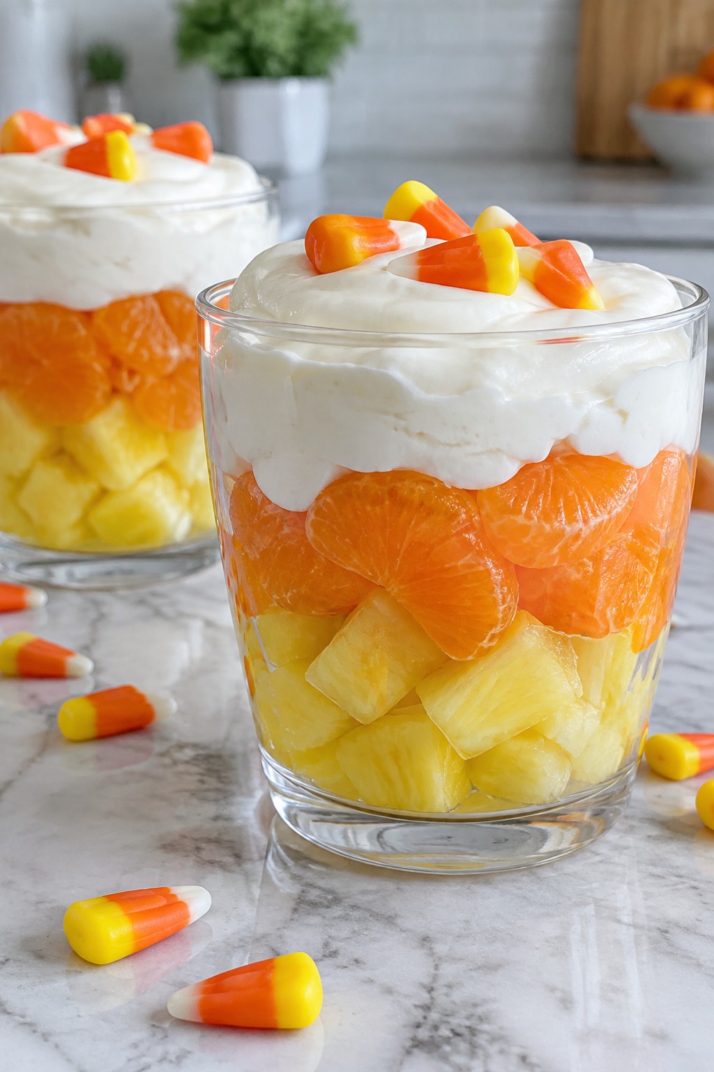 Candy Corn Fruit Parfaits