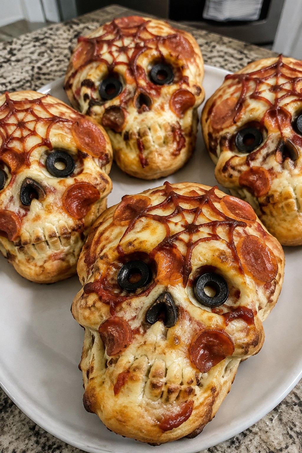 Spiderweb Pizza Skulls