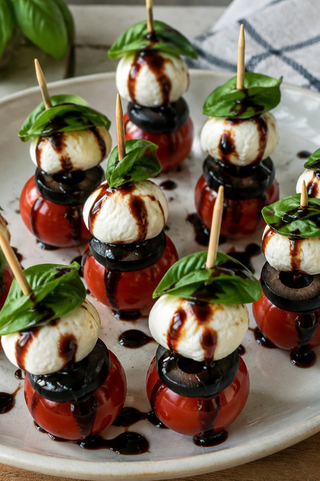 Bloody Eyeball Caprese Skewers