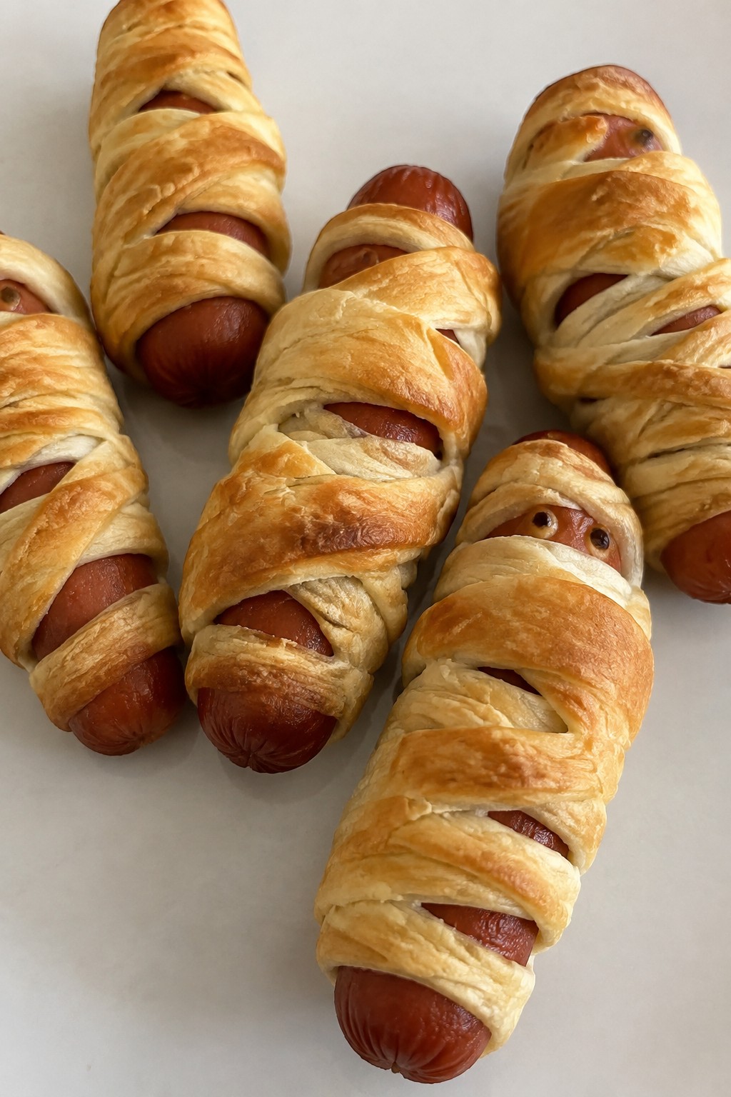 Mummy Hot Dogs with Crescent Rolls