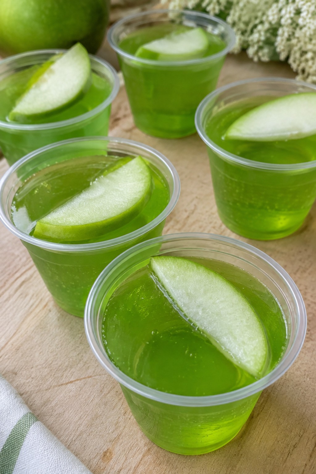 Ghoul Green Apple Elderflower Jello Shots