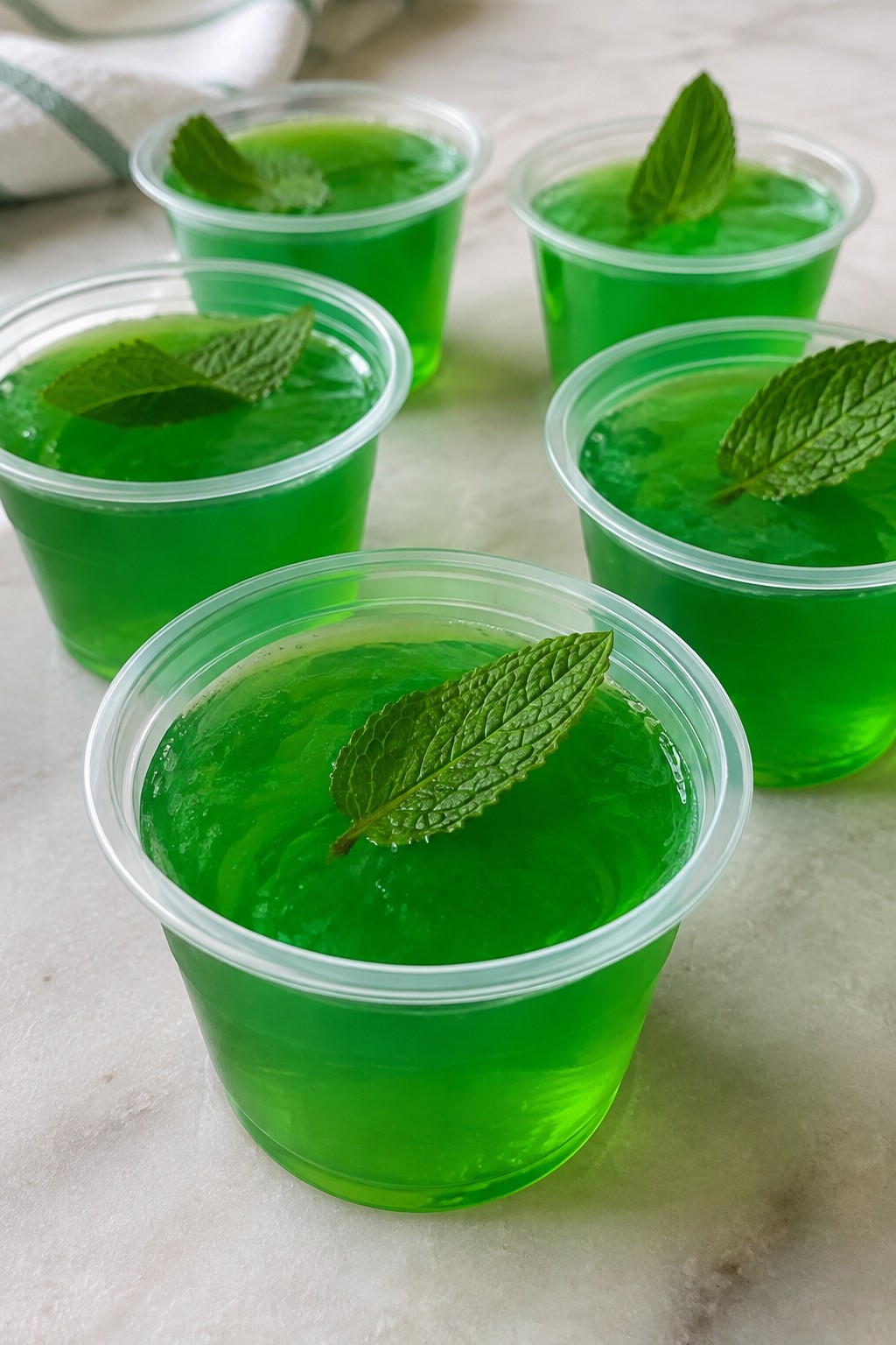 Grisly Melon Mint Jello Shots