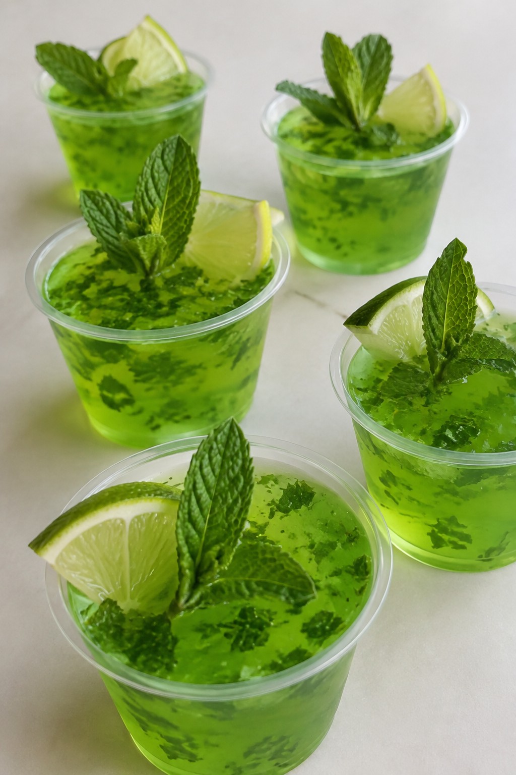 Spooky Lime Mint Mojito Jello Shots