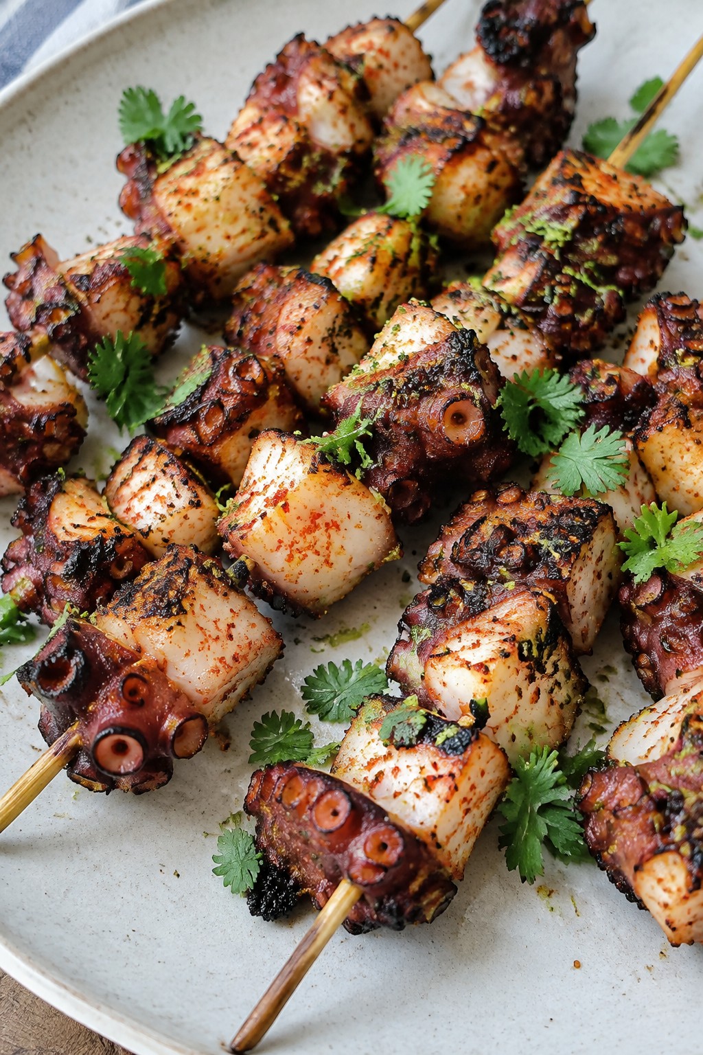 Chili-Lime Grilled Octopus Skewers