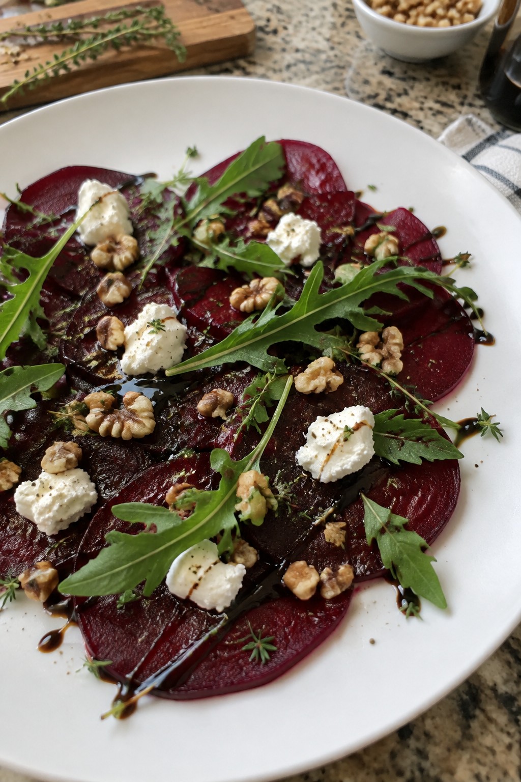 Roasted Beet Carpaccio with Whipped Goat Cheese