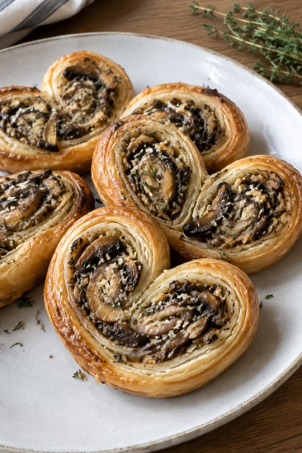 Wild Mushroom and Thyme Palmiers