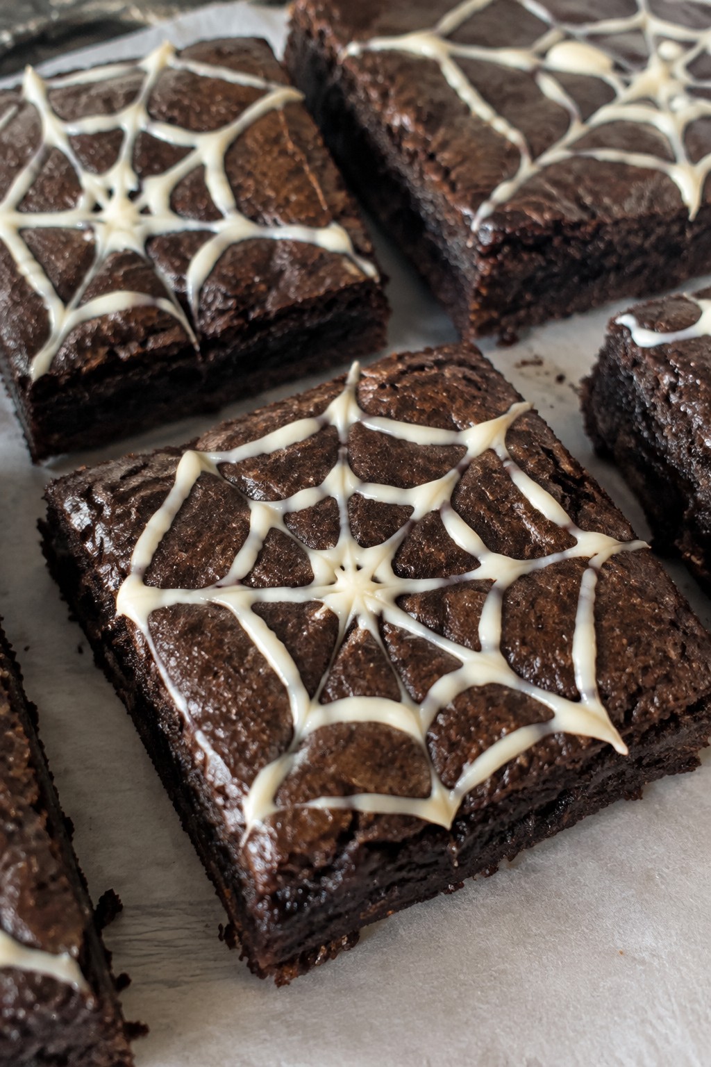 Chocolate Spiderweb Brownies