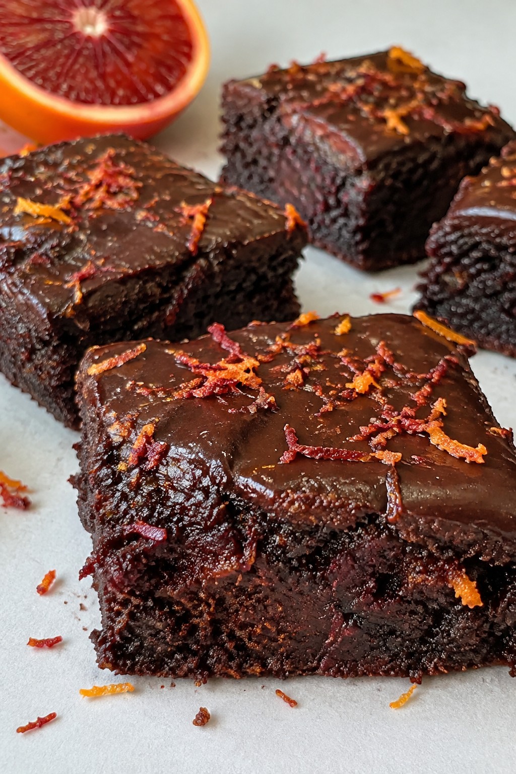 Blood Orange Dark Chocolate Truffle Brownies