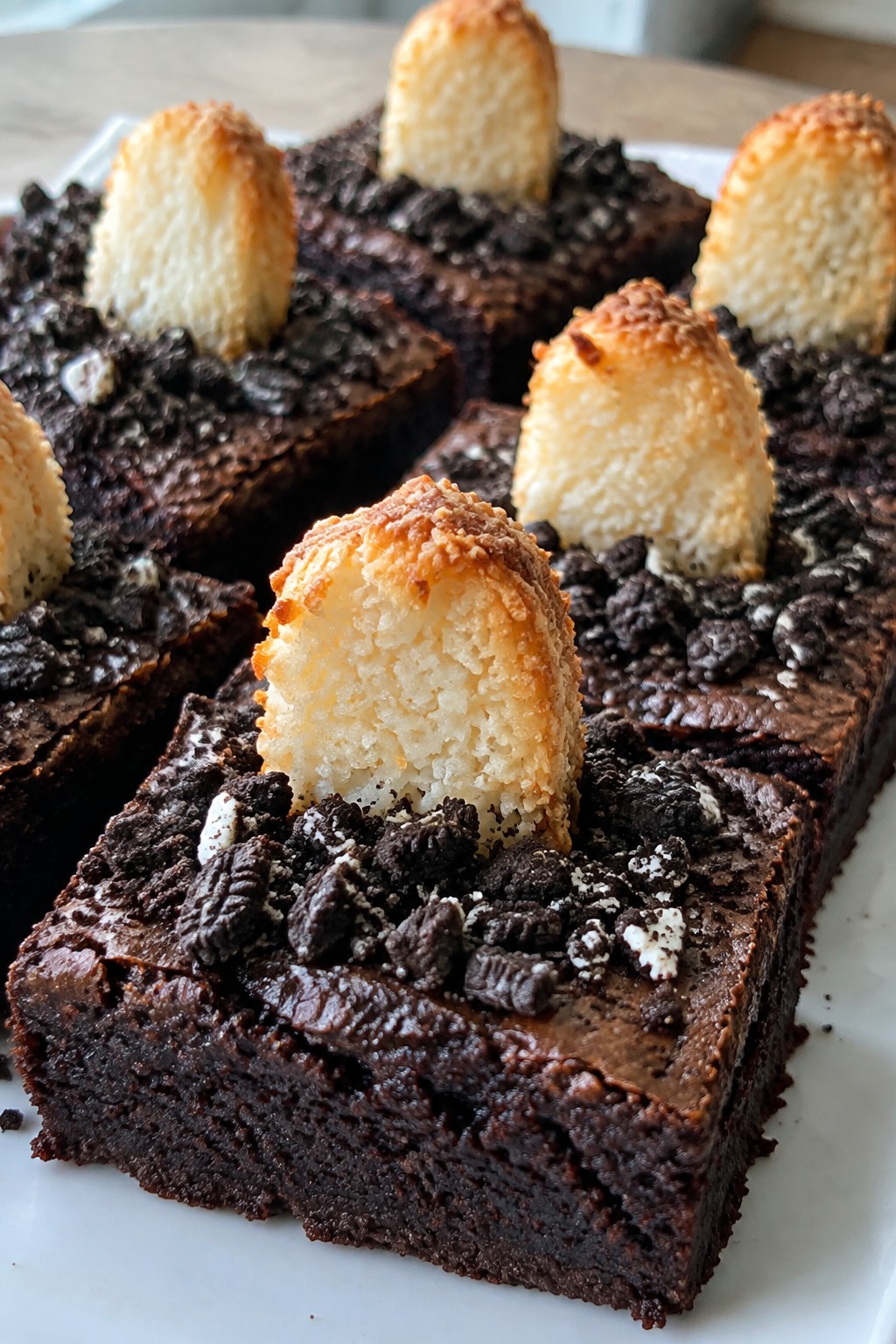 Coconut Macaroon Graveyard Brownies