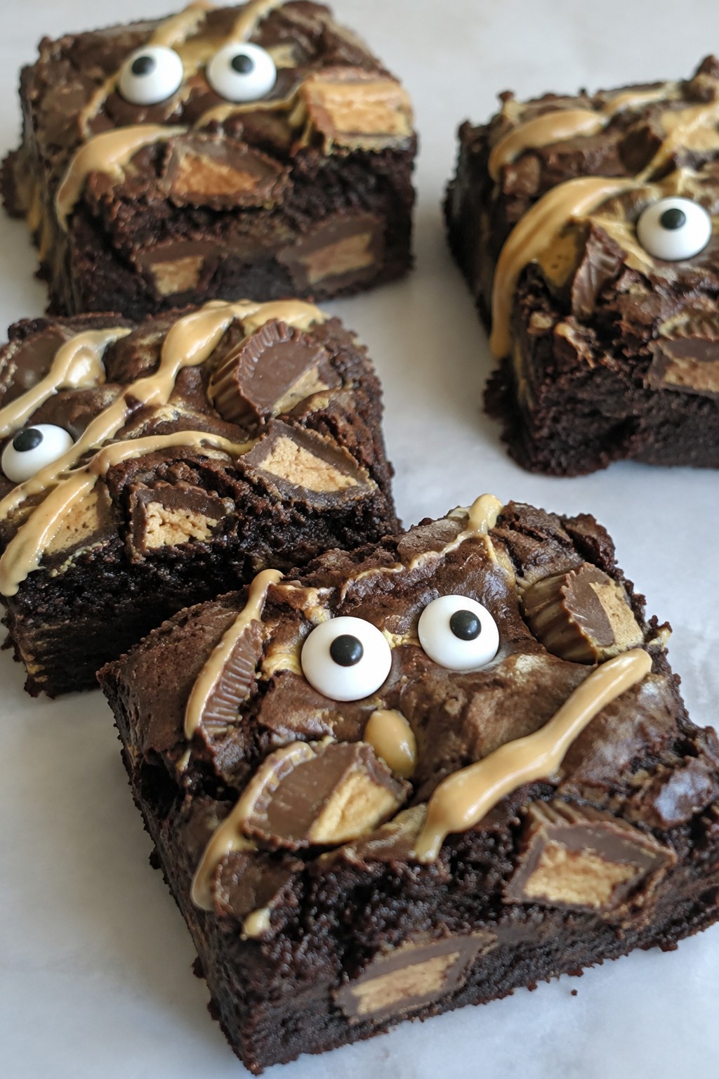 Peanut Butter Cup Monster Eye Brownies
