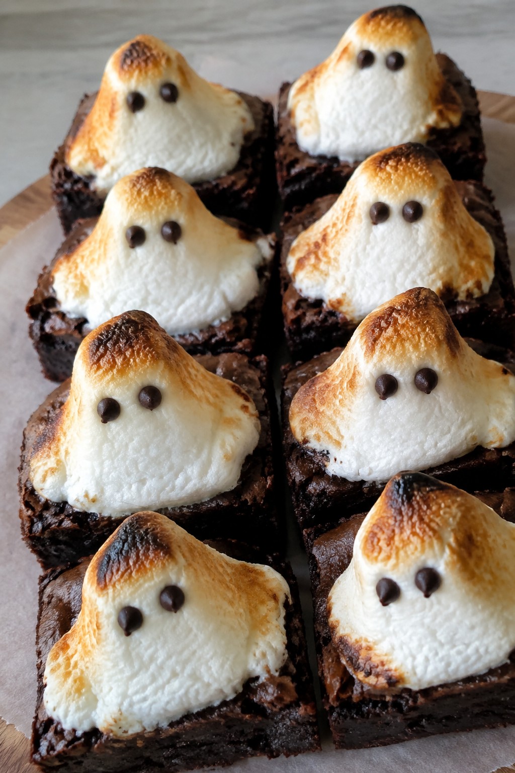 Toasted Marshmallow Ghost Brownies
