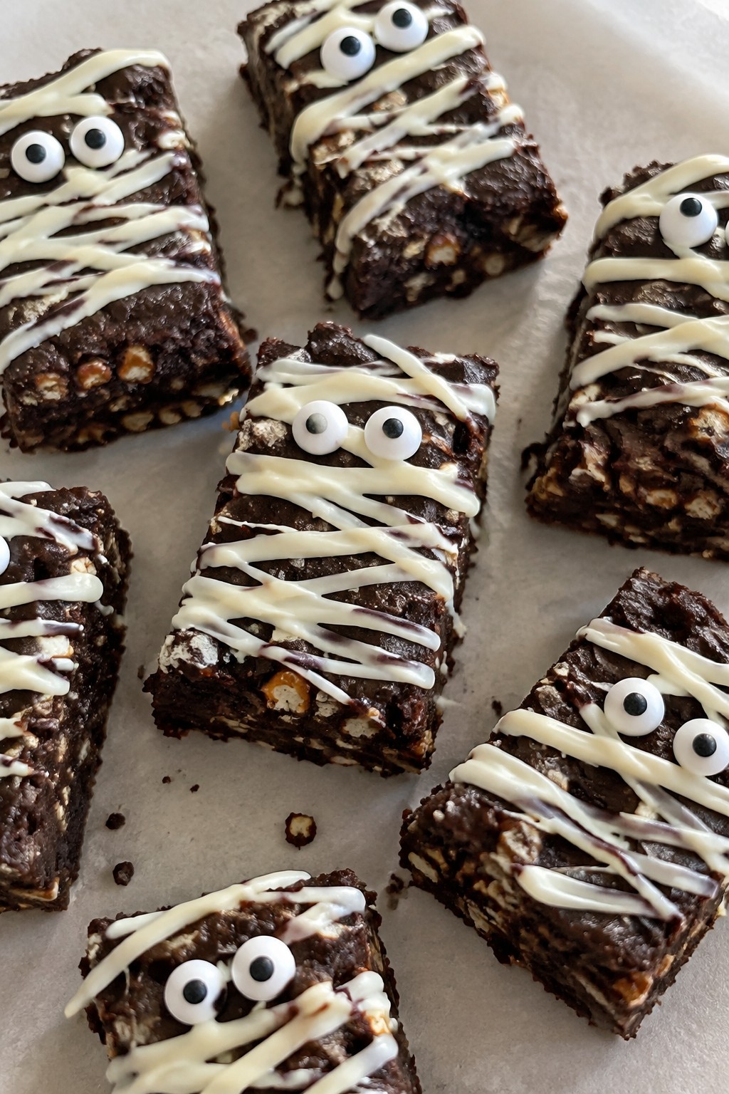 White Chocolate Mummy Crunch Brownies