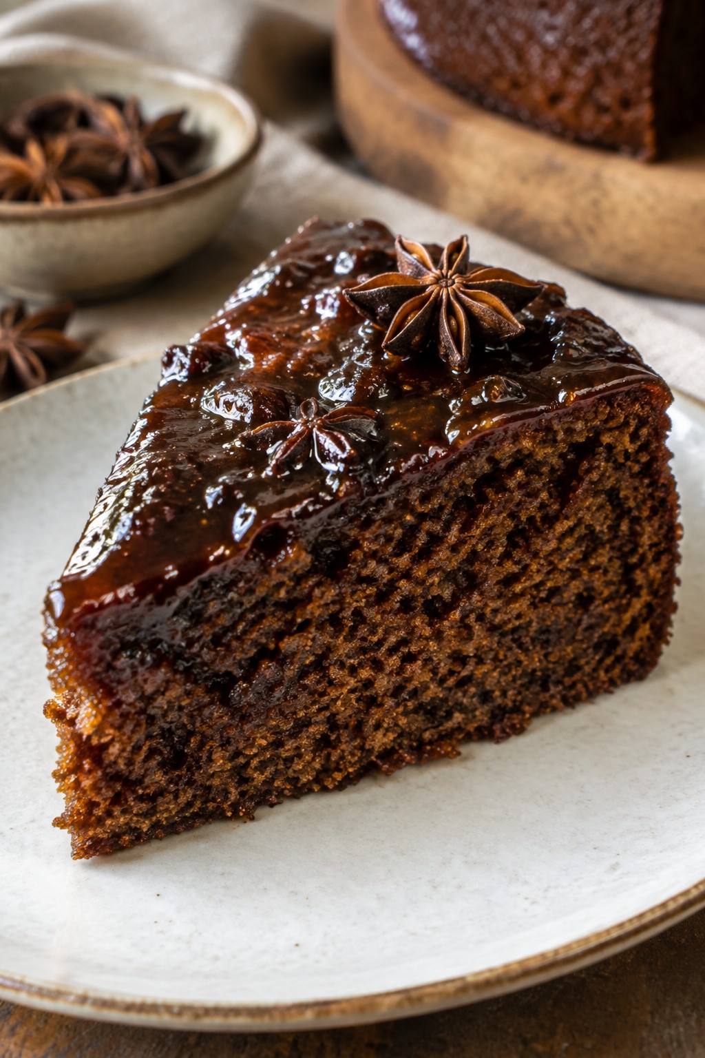 Gingerbread Cake with Star Anise Molasses Glaze