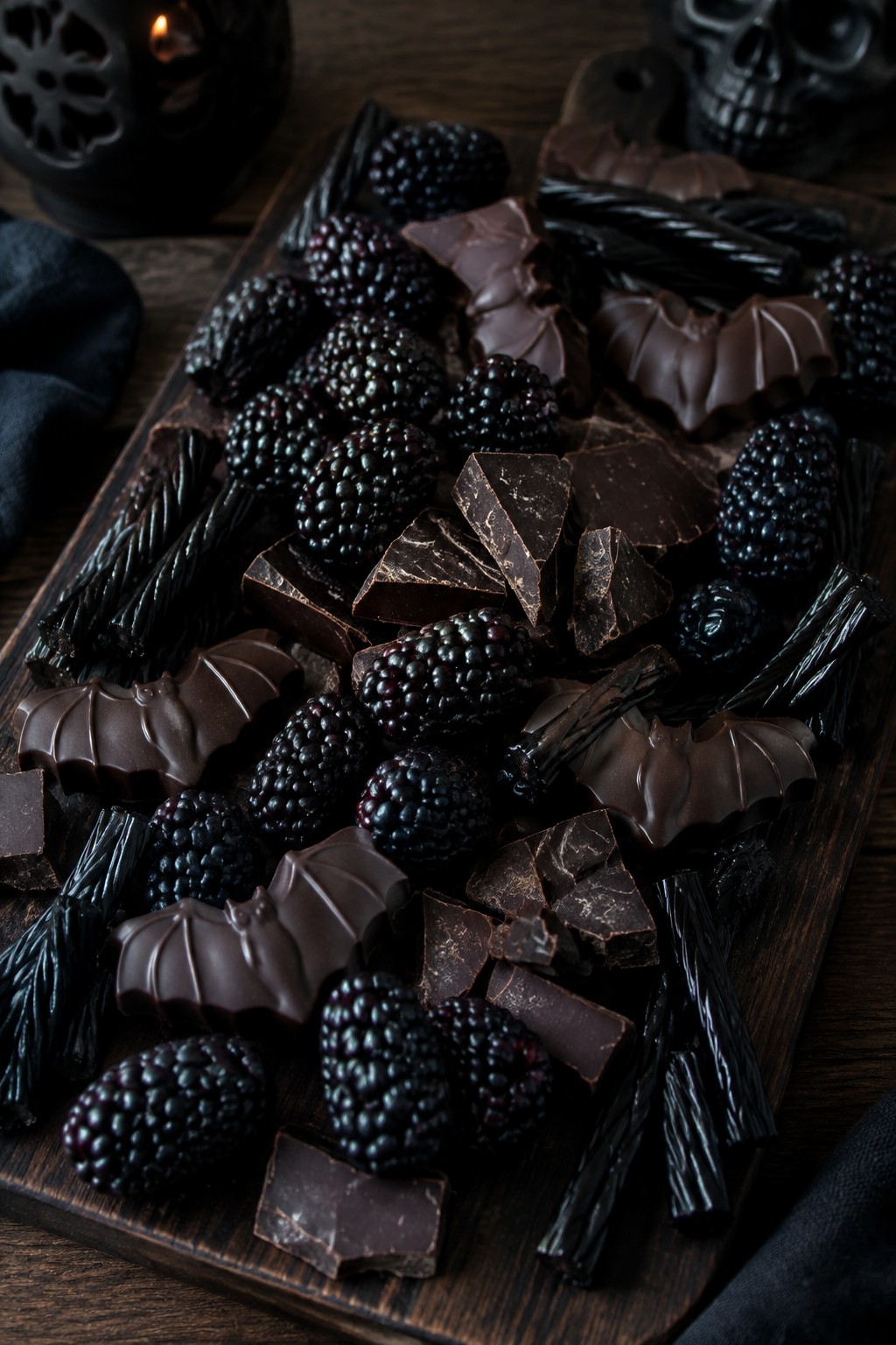 Bat Wing Blackberry Dark Chocolate Board