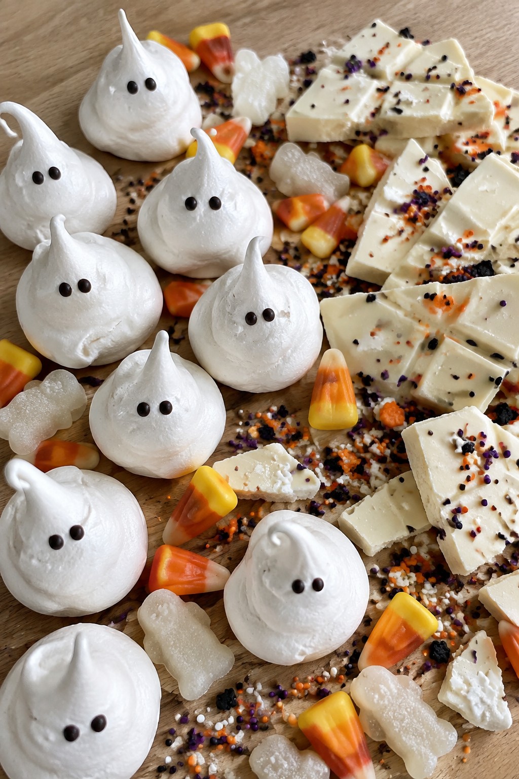 Ghostly Meringue and White Chocolate Platter