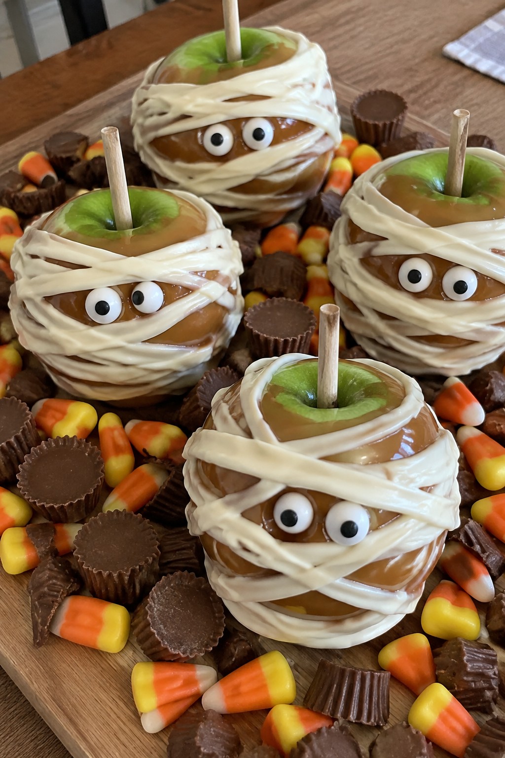 Mummy Wrapped Caramel Apple Board