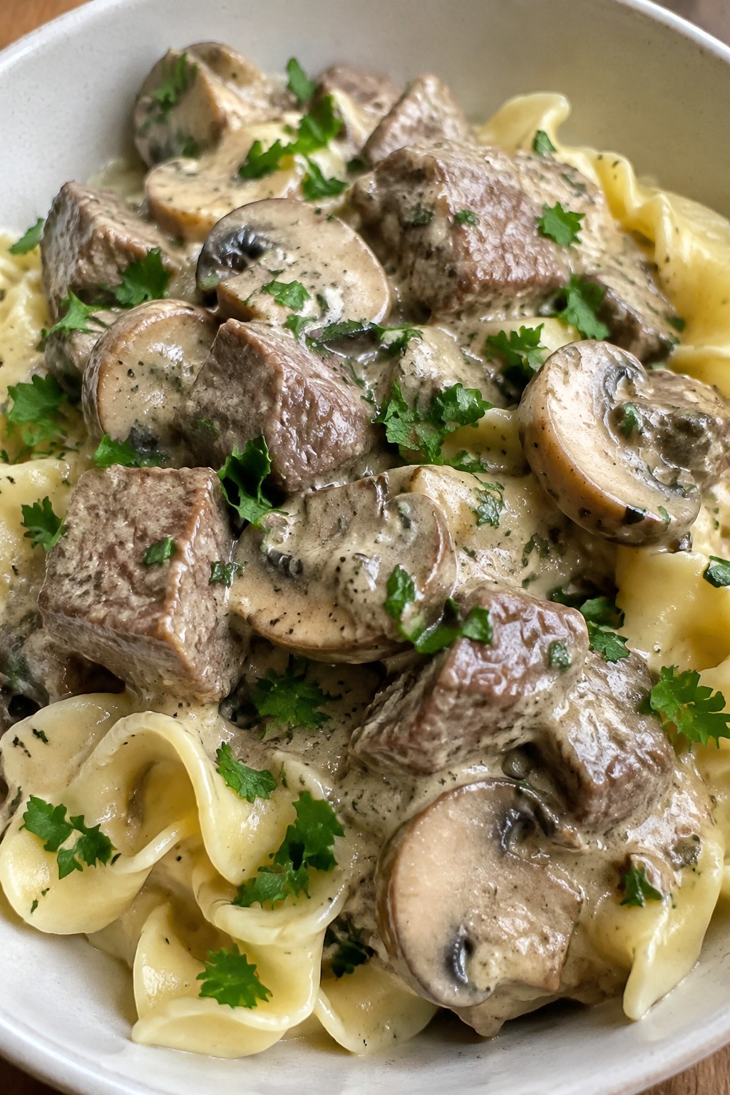 Haunted Slow Cooker Beef and Mushroom Stroganoff