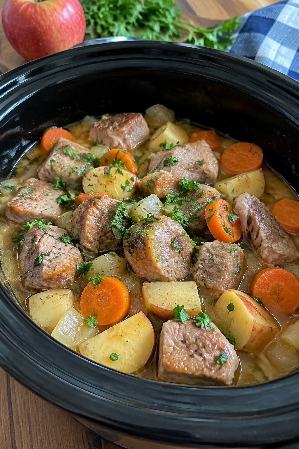 Witch's Cauldron Slow Cooker Pork and Apple Stew