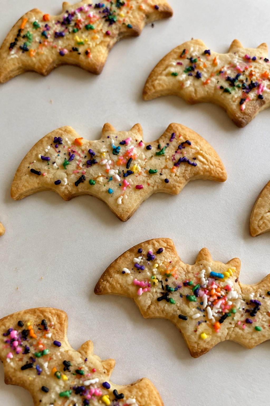 Bat-Shaped Sprinkle Sugar Cookies
