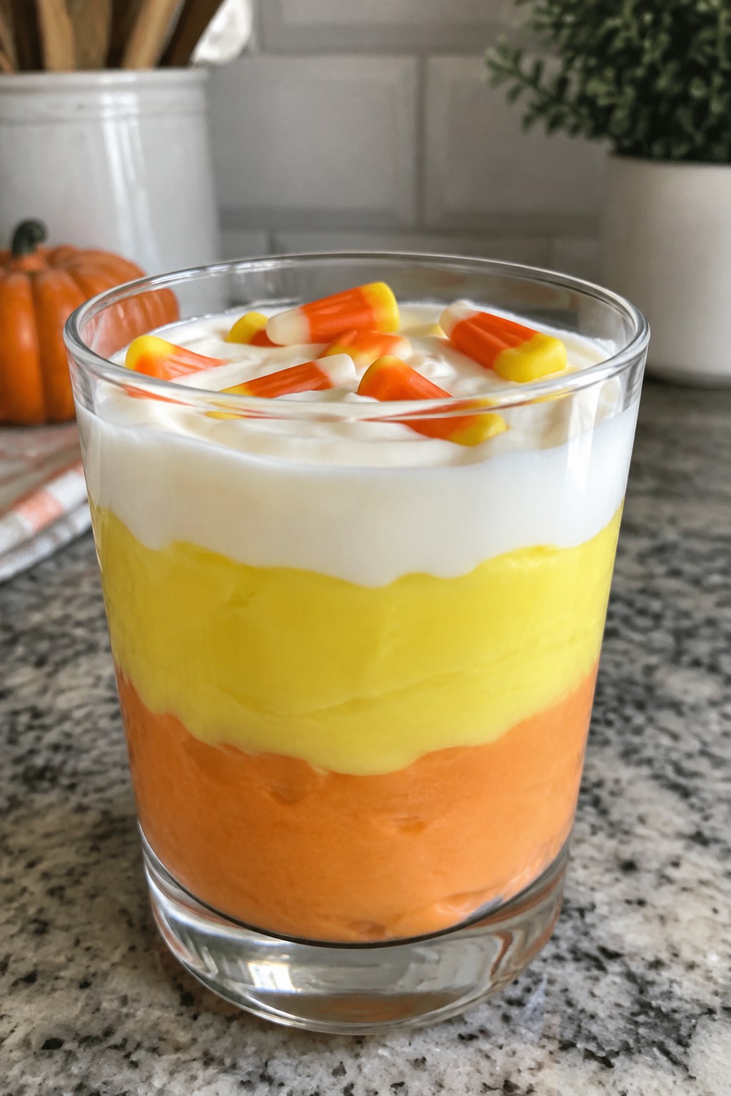 Candy Corn Yogurt Parfaits