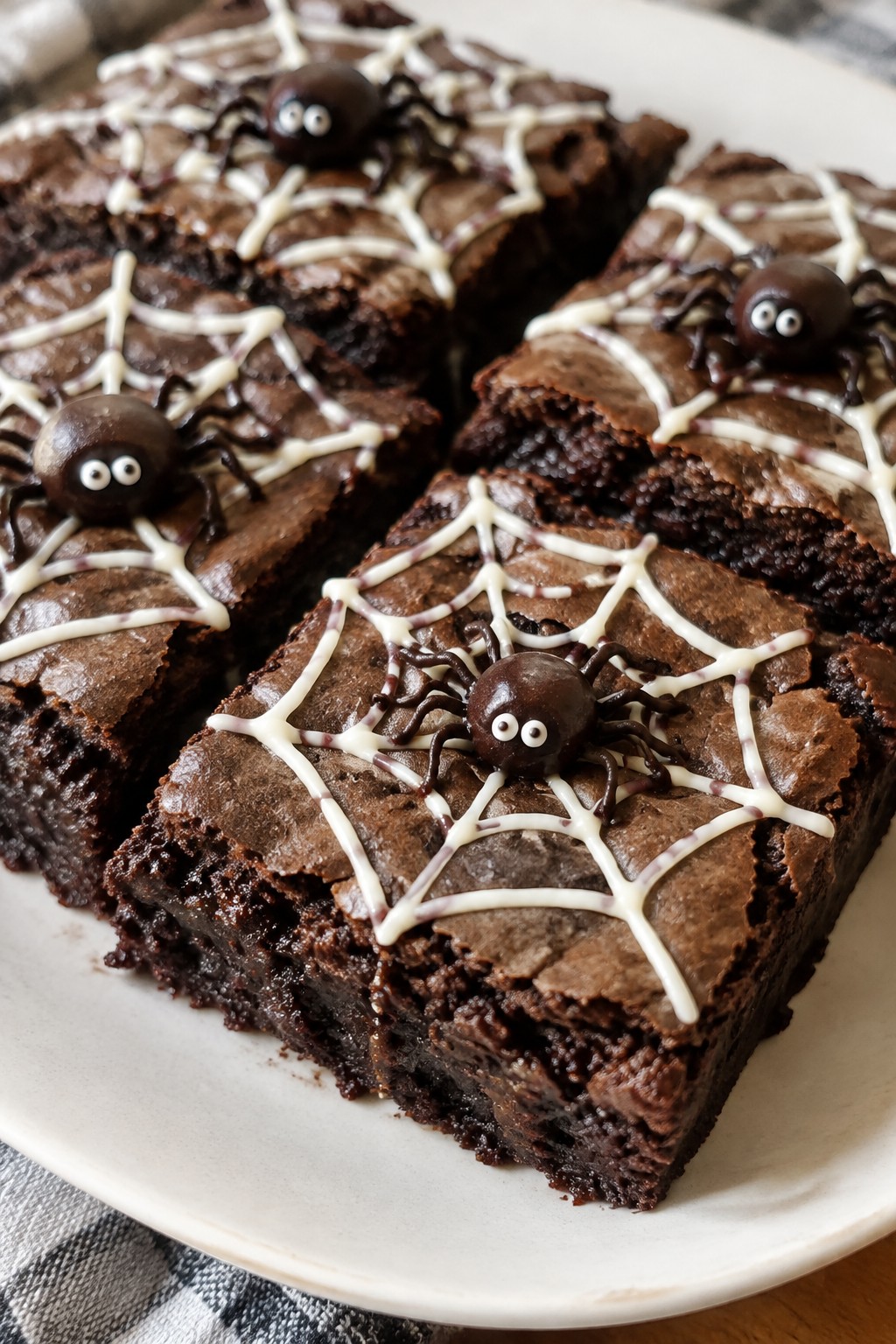 Spiderweb Fudge Brownies