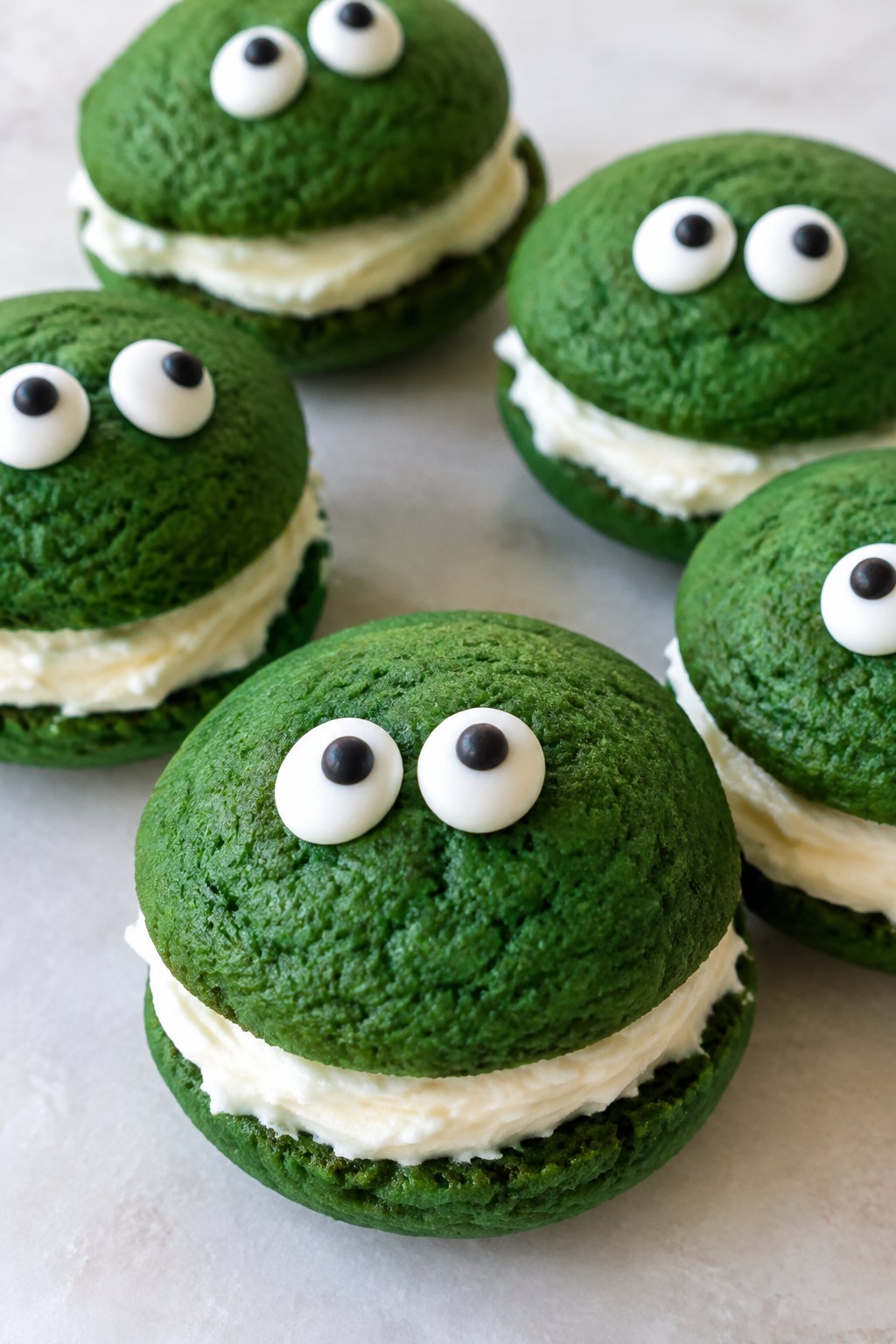 Monster Green Velvet Whoopie Pies