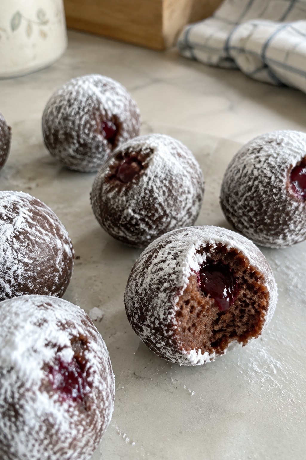 Vampire Bite Chocolate Donut Holes