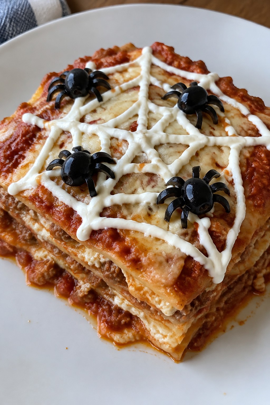 Spooky Spiderweb Lasagna