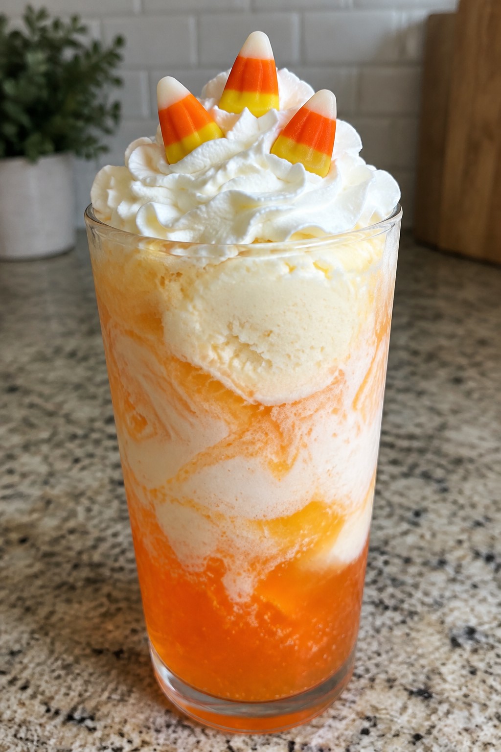 Candy Corn Creamsicle Float