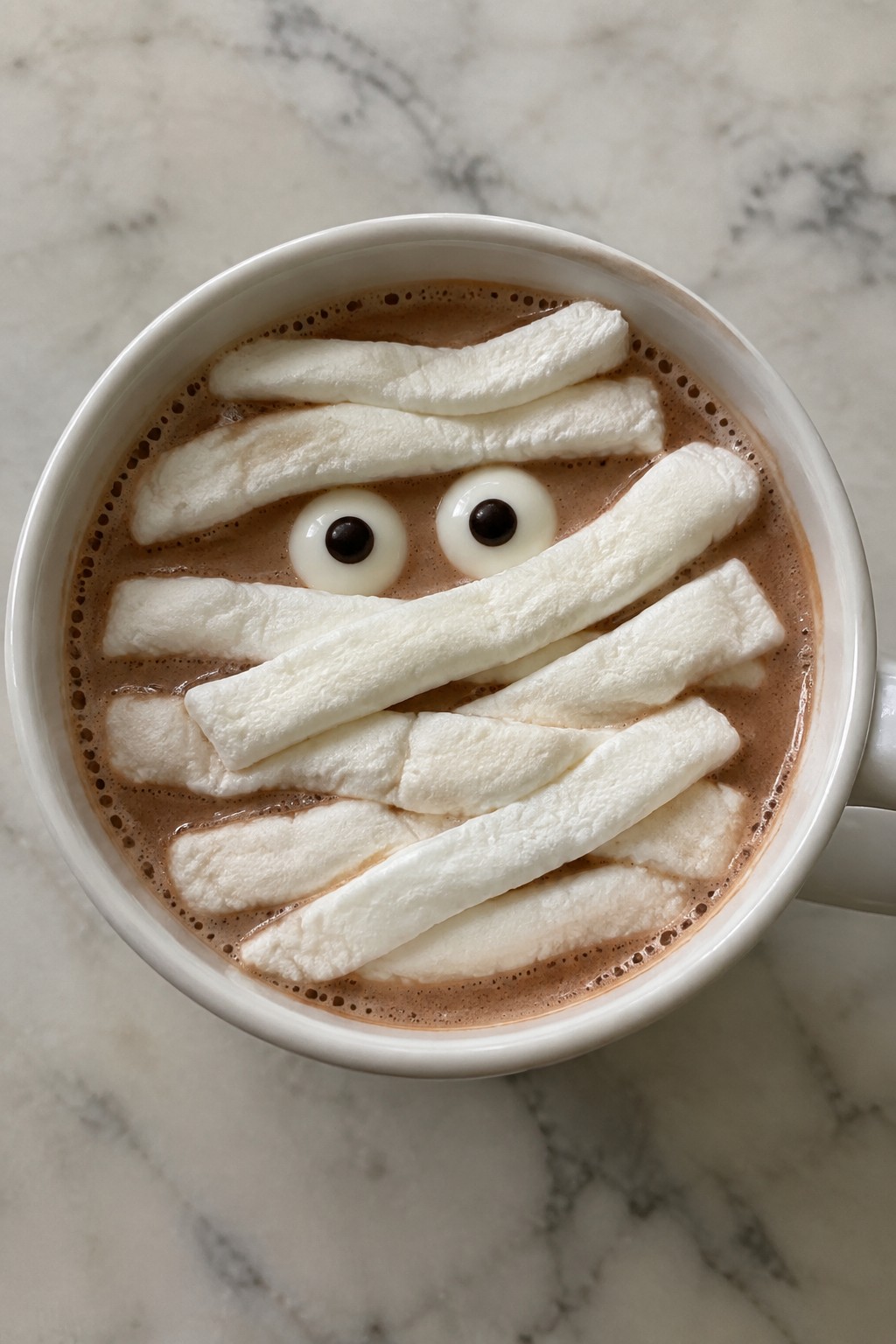 Mummy Hot Cocoa with Marshmallow Wrap