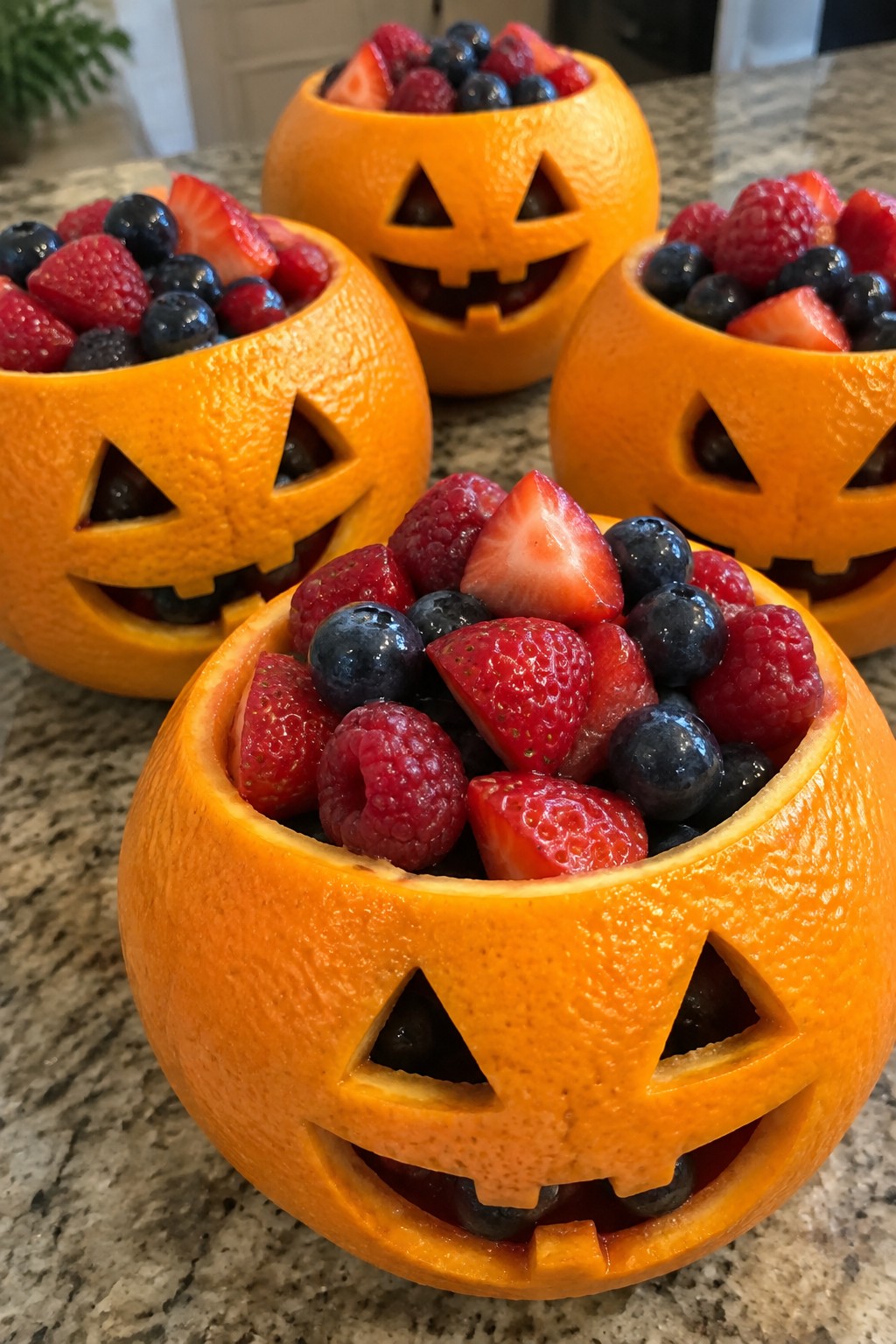 Jack-o'-Lantern Orange Berry Cups