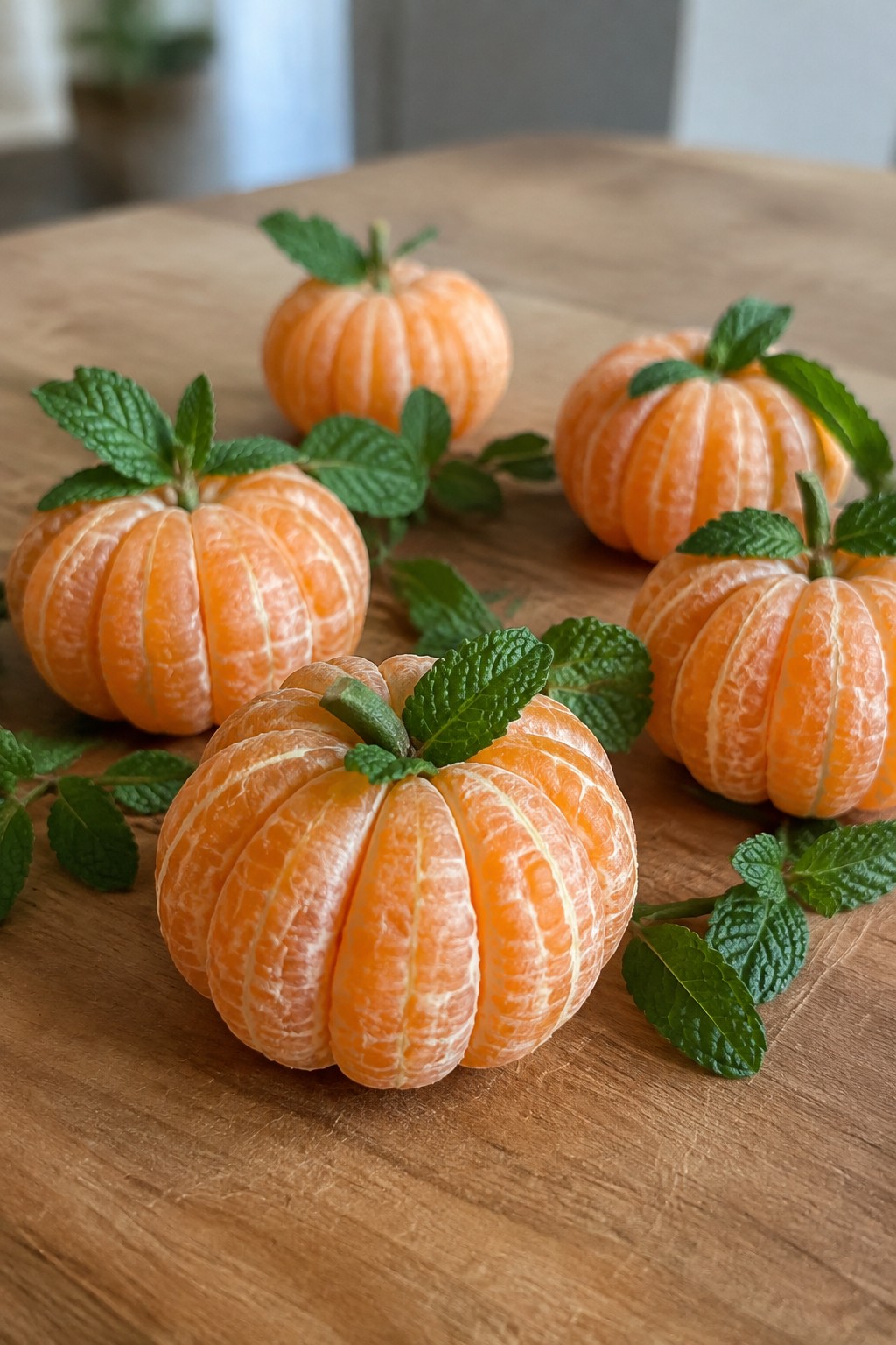 Orange Segment Pumpkin Patch with Mint