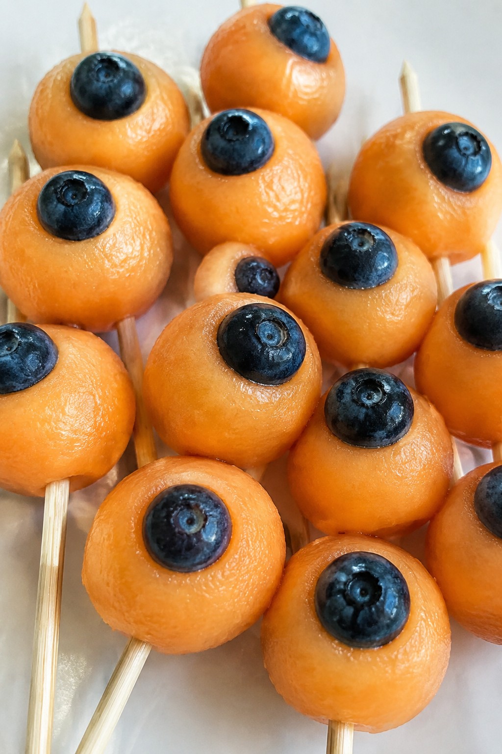 Spooky Melon Eyeball Skewers