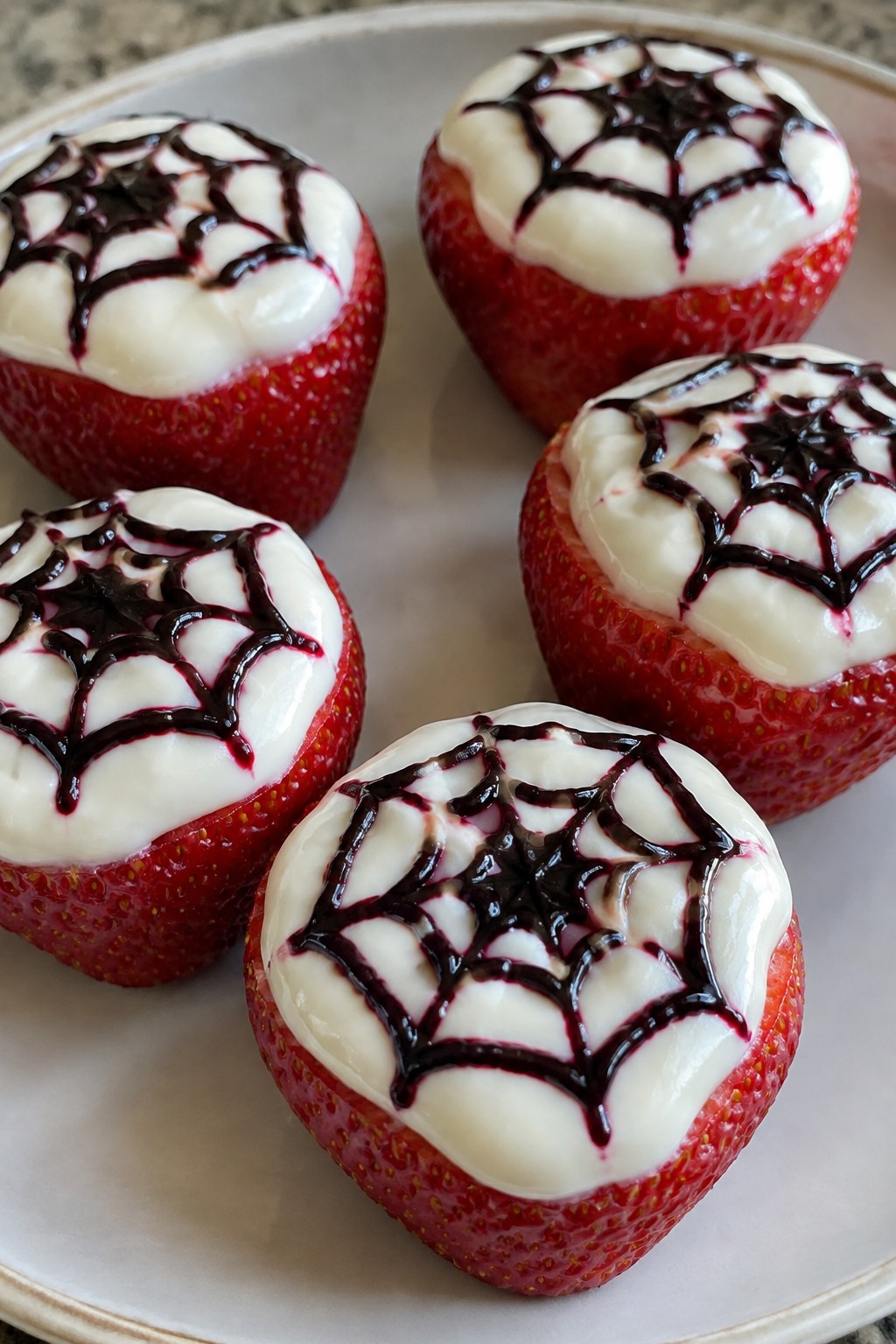 Strawberry Strawberry Spider Web Bites