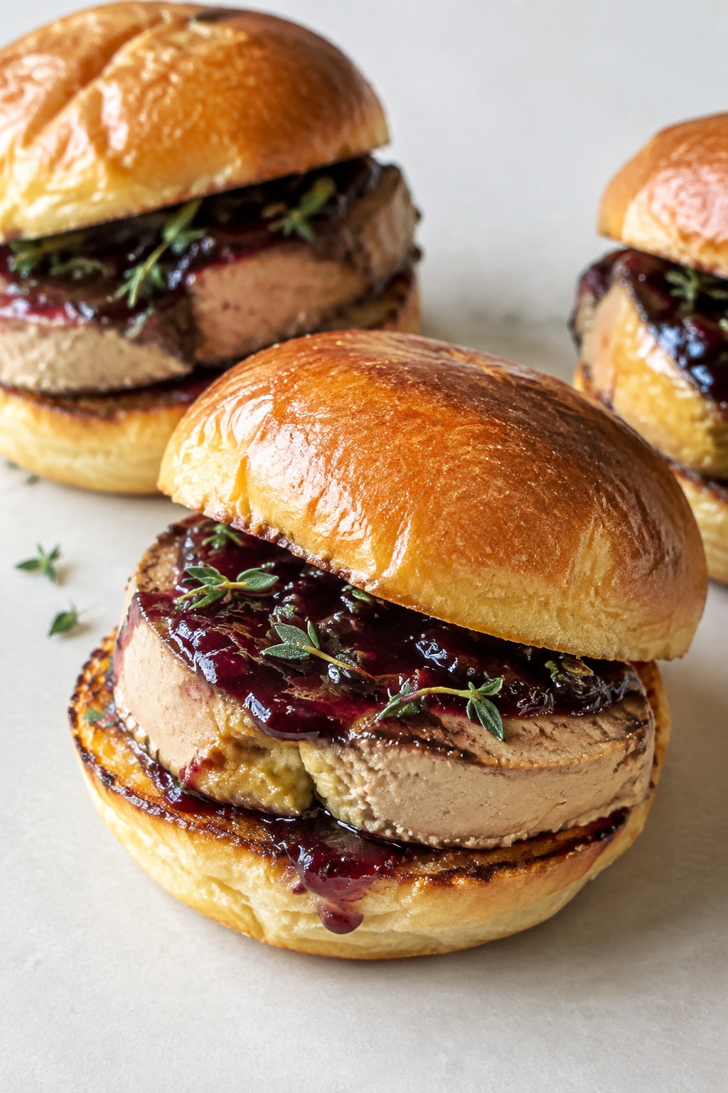Foie Gras Pâté Sliders with Port Reduction and Brioche