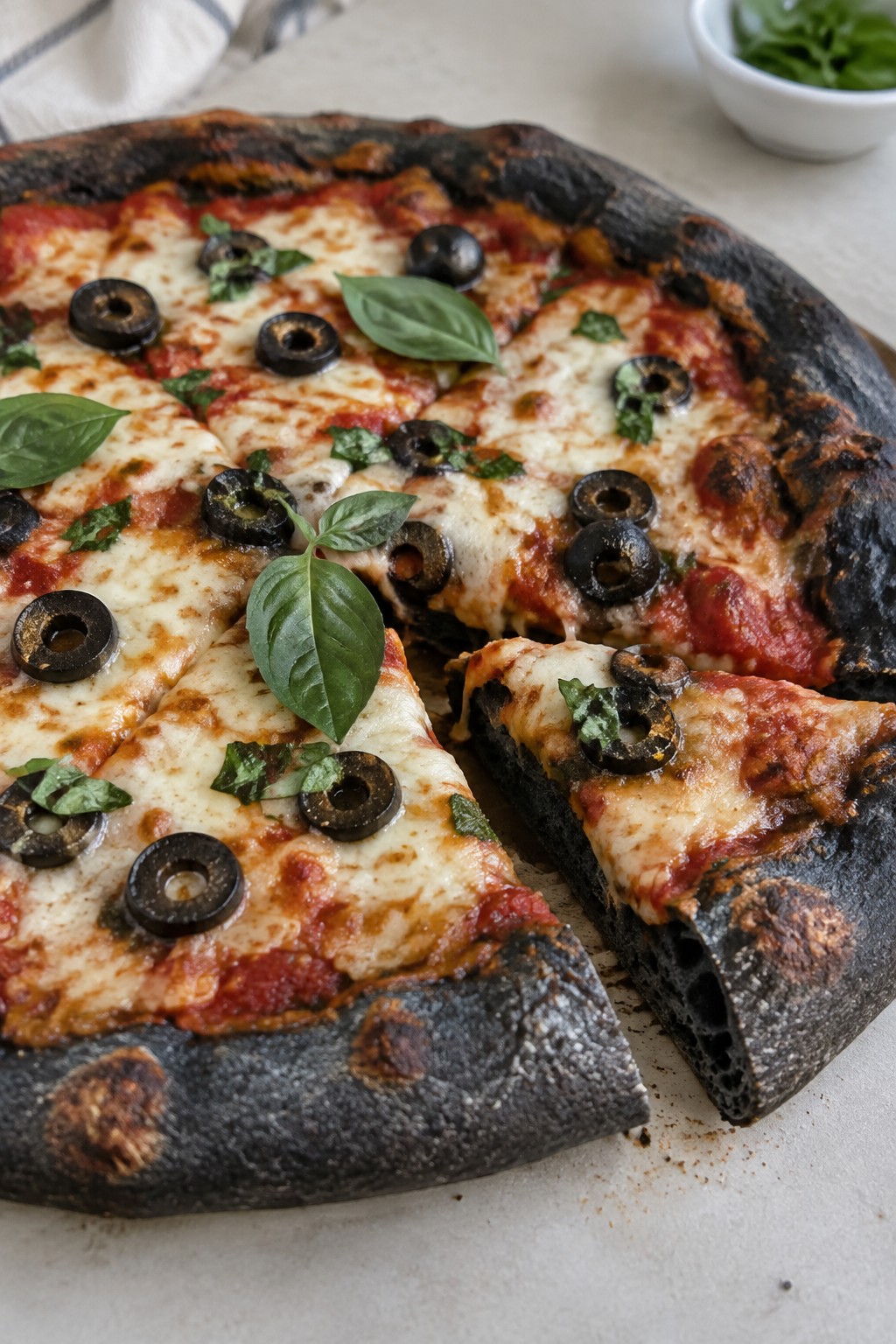 Black Cat Squid Ink Crust Pizza