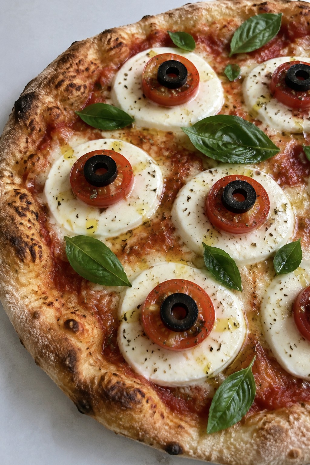 Eyeball Caprese with Cherry Tomatoes