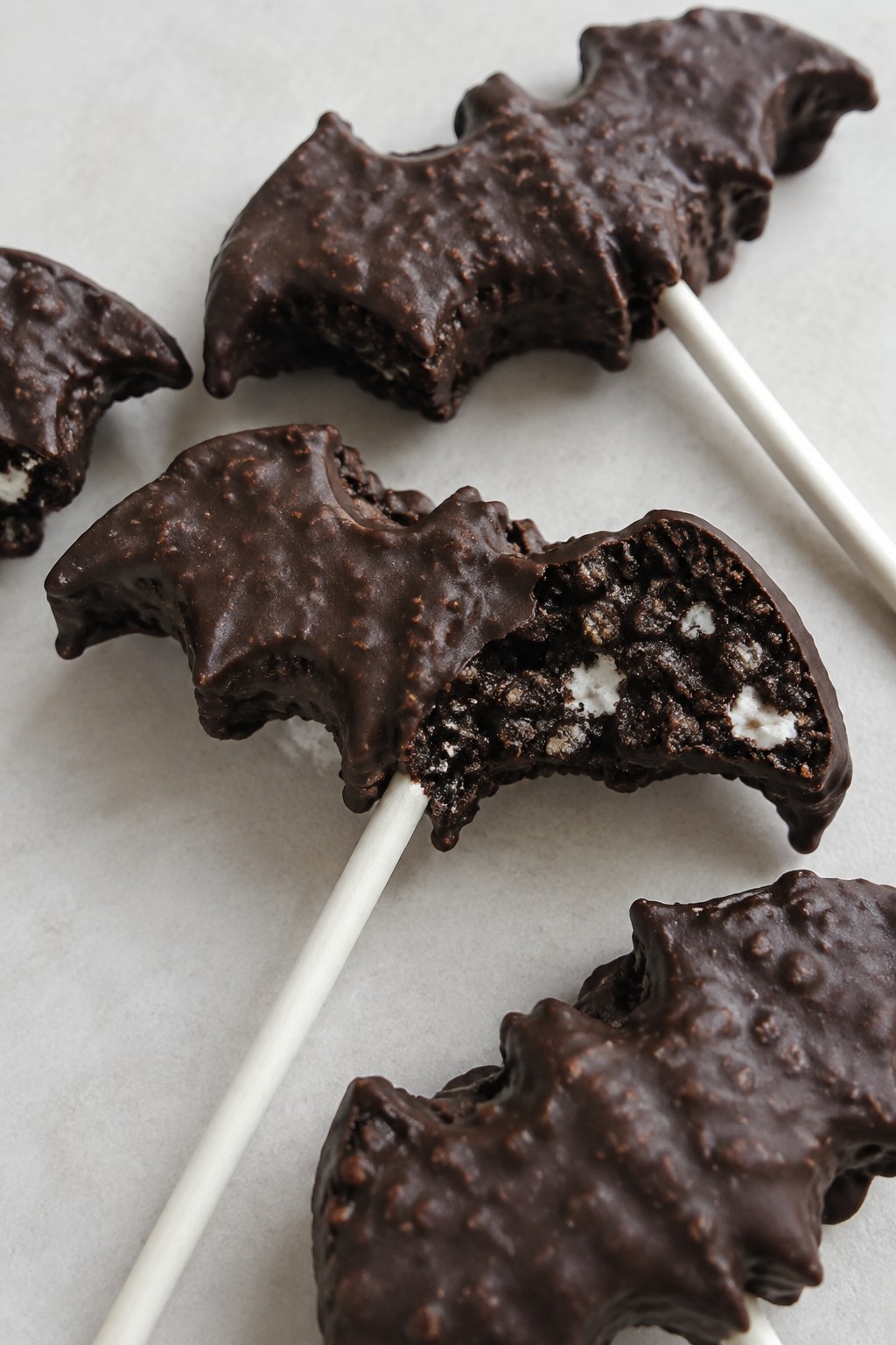 Bat Wing Dark Chocolate Rice Krispie Treat Pops
