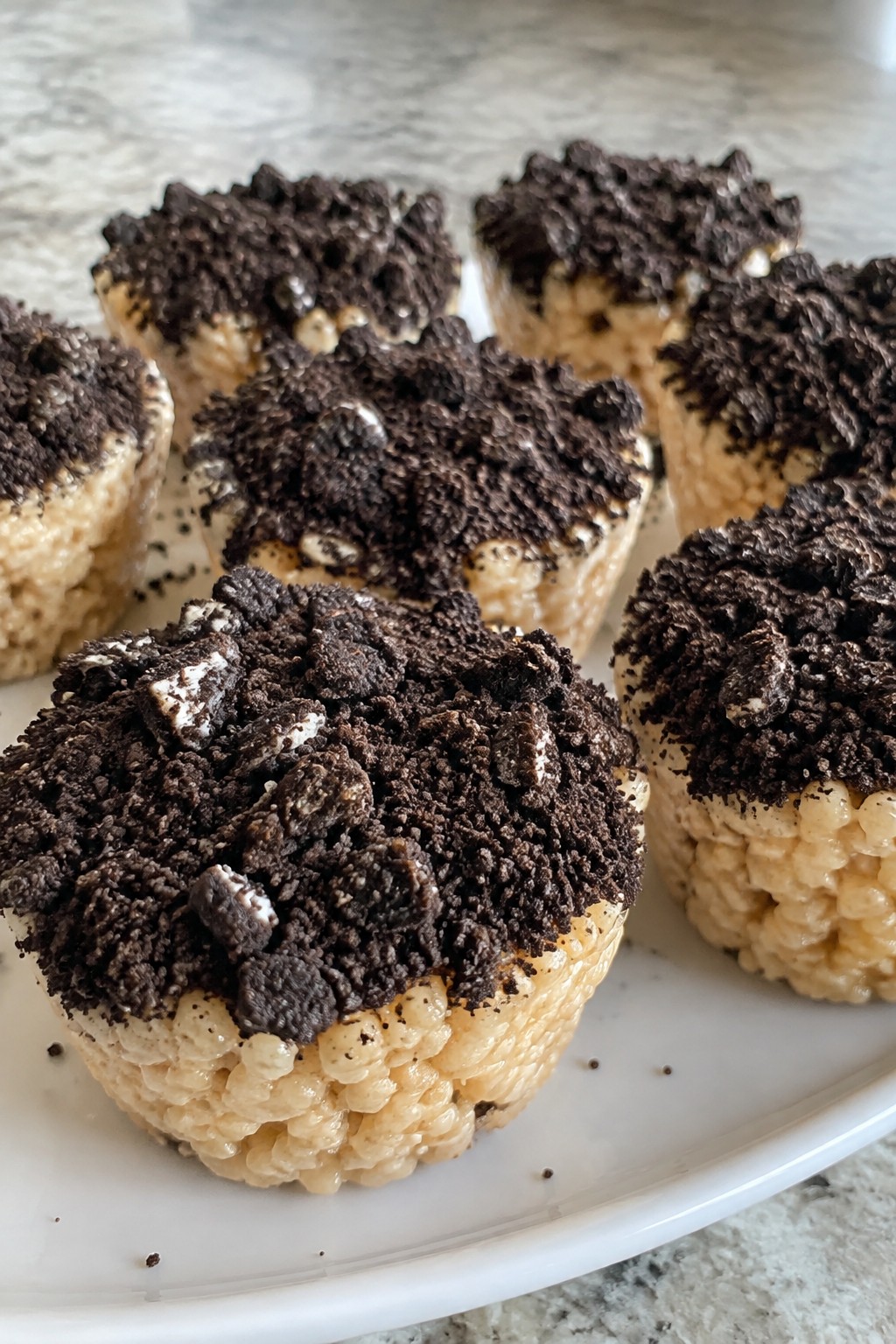 Graveyard Oreo Dirt Rice Krispie Treat Cups