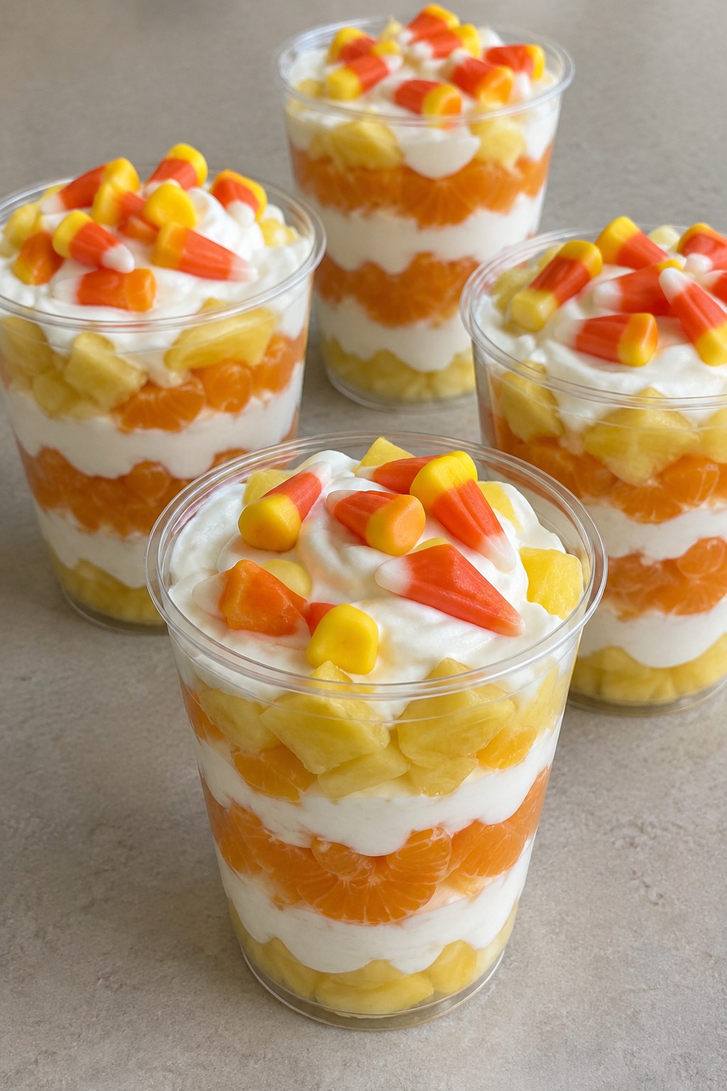Candy Corn Yogurt Parfait Cups