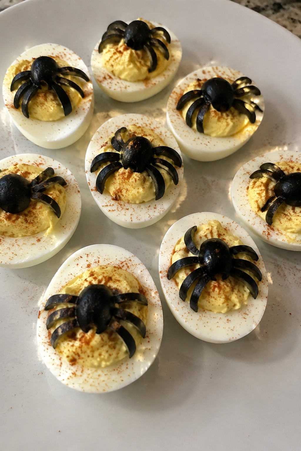 Spooky Spider Deviled Eggs