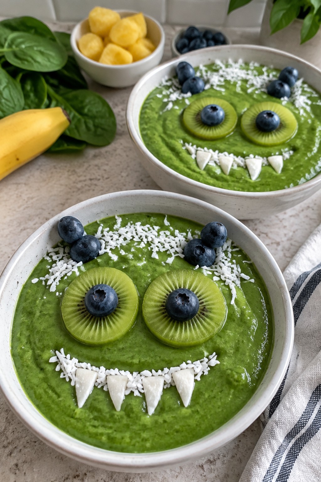 Monster Green Smoothie Bowls