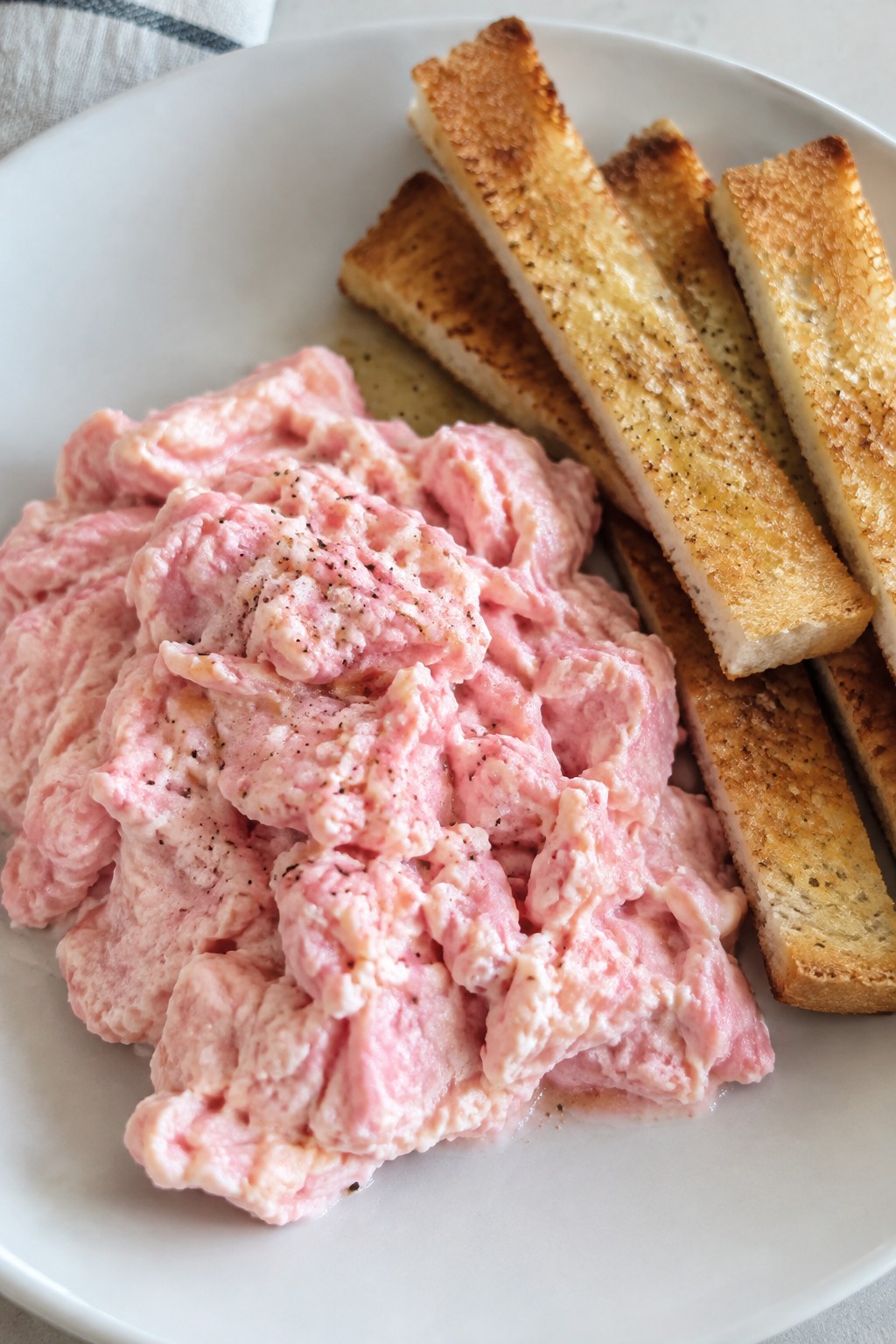Zombie Brain Scrambled Eggs with Toast Soldiers