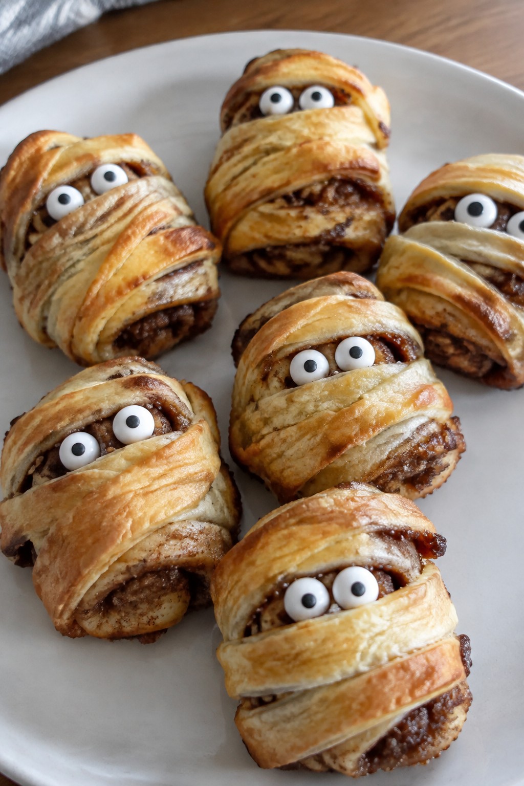 Mummy-Wrapped Cinnamon Roll Bites